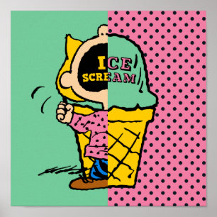 Jordnötter   Sally Ice Cream, halv & halv Poster