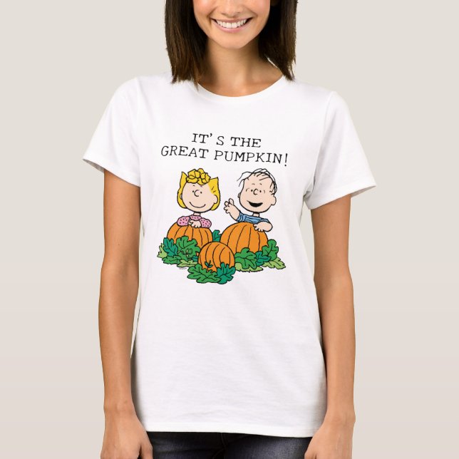 Jordnötter | Sally & Linus i Pumpkin Fält T Shirt (Framsida)