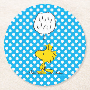 Jordnötter   Skogshögtalare & Polka dots Underlägg Papper Rund