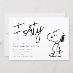 Jordnötter Snoopy - 40:e födelsedagen Inbjudningar