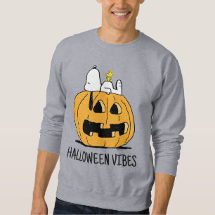 Jordnötter Snoopy and Woodstock Jack-O-Lantern Lång Ärmad Tröja