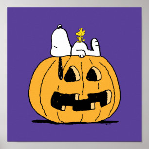 Jordnötter Snoopy and Woodstock Jack-O-Lantern Poster