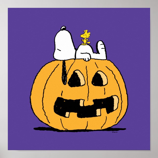 Jordnötter | Snoopy and Woodstock Jack-O-Lantern Poster (Framsidan)