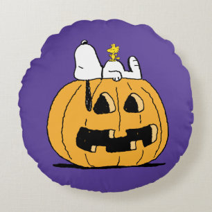 Jordnötter   Snoopy and Woodstock Jack-O-Lantern Rund Kudde