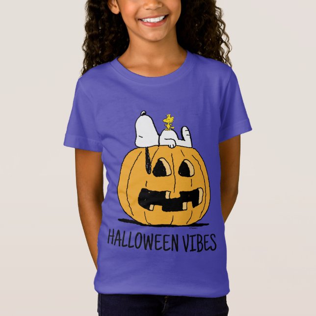 Jordnötter | Snoopy and Woodstock Jack-O-Lantern T Shirt (Framsida)