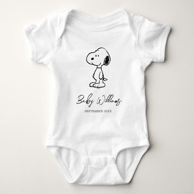 Jordnötter Snoopy | Baby kommer snart T Shirt (Framsida)