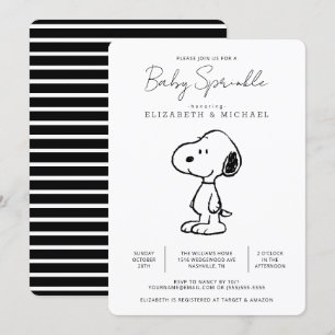 Jordnötter Snoopy - Baby Sprinkle Inbjudningar