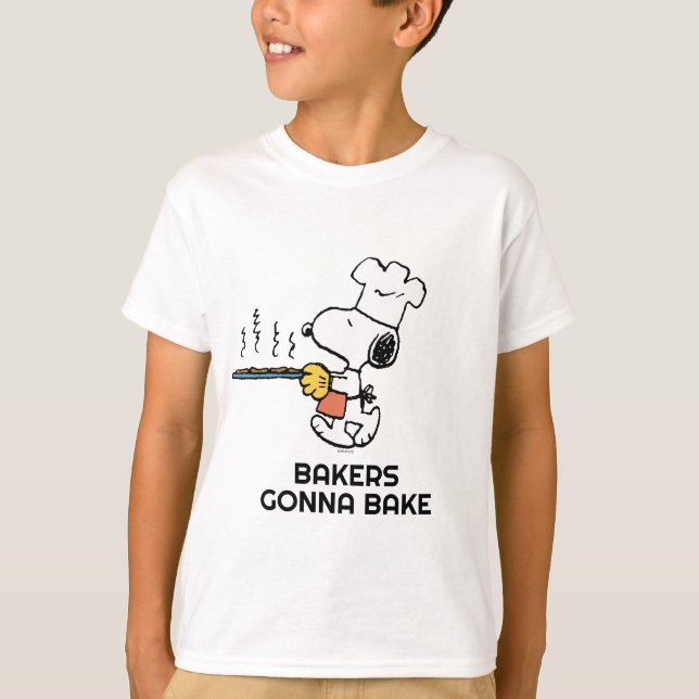 Jordnötter | Snoopy Baking Cookies T Shirt (Framsida)