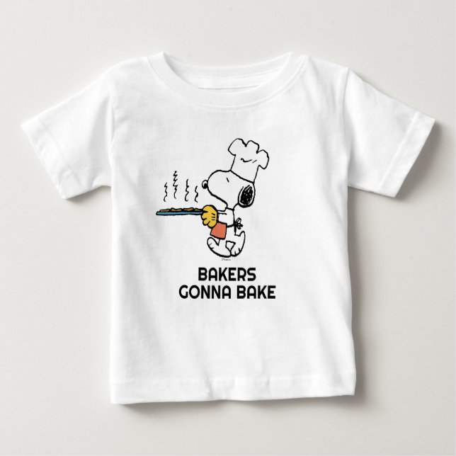 Jordnötter | Snoopy Baking Cookies T Shirt (Framsida)