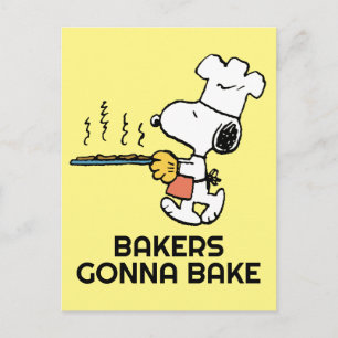 Jordnötter   Snoopy Baking Cookies Vykort