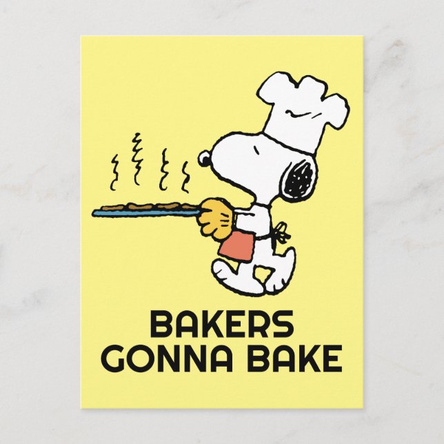 Jordnötter | Snoopy Baking Cookies Vykort (Framsida)