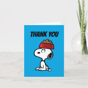 Jordnötter Snoopy Balanserar hans Hund Dish Tack Kort