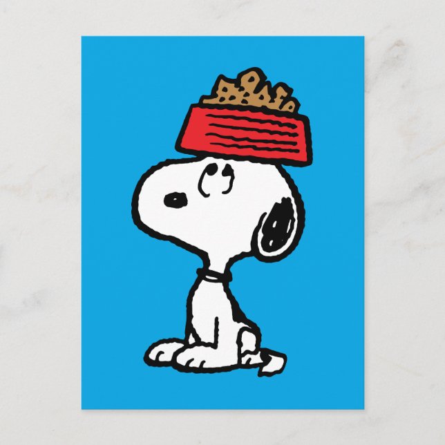 Jordnötter | Snoopy Balanserar hans Hund Dish Vykort (Framsida)