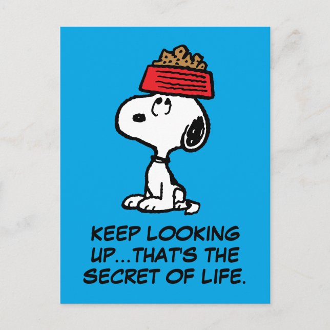 Jordnötter | Snoopy Balanserar hans Hund Dish Vykort (Framsida)