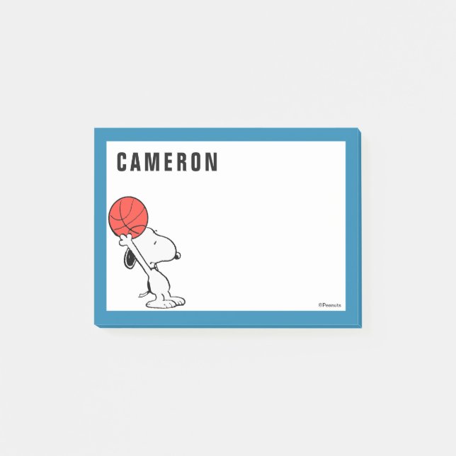 Jordnötter | Snoopy Basketball Ring Shot Post-it Block (Framsida)