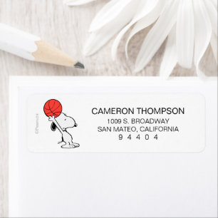 Jordnötter Snoopy Basketball Ring Shot Returadress Etikett