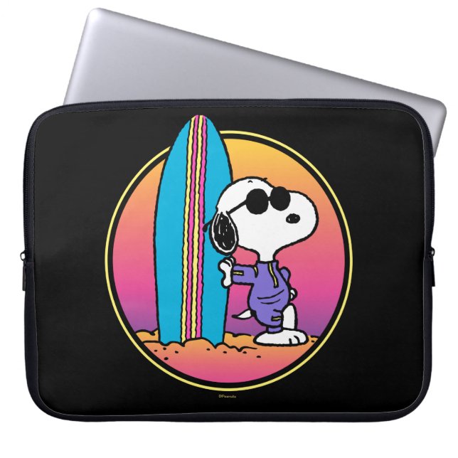 Jordnötter | Snoopy Beach Beagle Laptop Fodral (Framsidan)