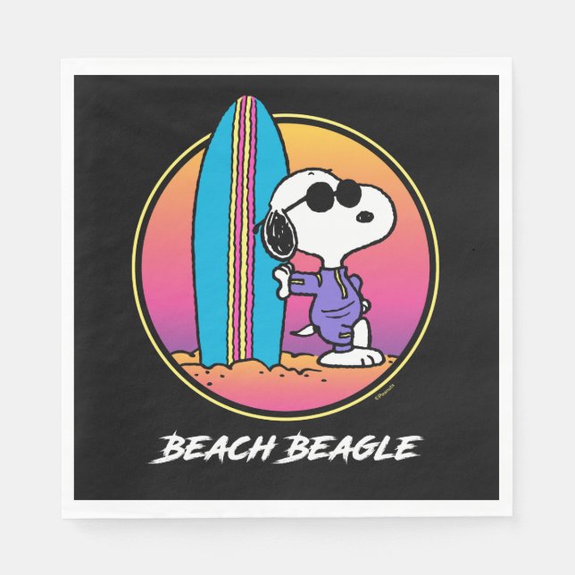 Jordnötter | Snoopy Beach Beagle Pappersservett (Framsidan)