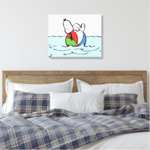 Jordnötter Snoopy Beach Boll Beach Canvastryck
