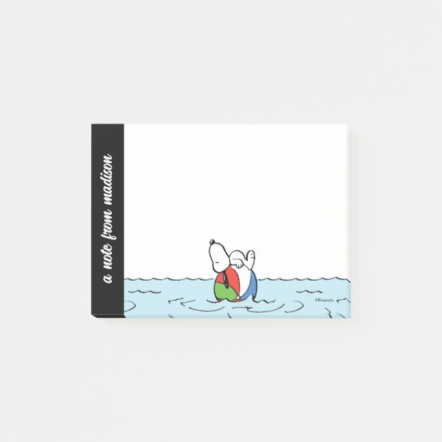 Jordnötter | Snoopy Beach Boll Beach Post-it Block (Framsida)