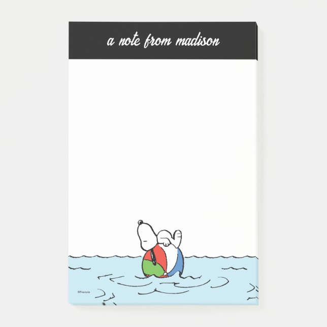 Jordnötter | Snoopy Beach Boll Beach Post-it Block (Framsida)
