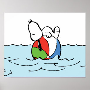 Jordnötter Snoopy Beach Boll Beach Poster