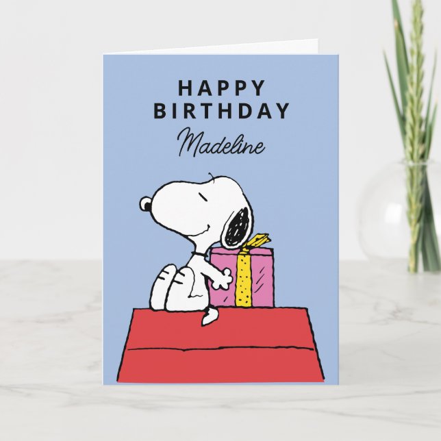 Jordnötter | Snoopy Birthday | Lägg till foto Kort (Framsida)
