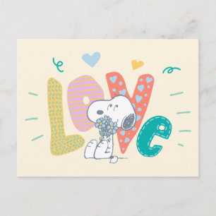 Jordnötter Snoopy Blomma Kärlek Vykort