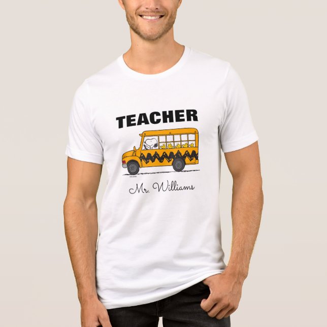 Jordnötter | Snoopy Buss Driver Lärare T Shirt (Framsida)