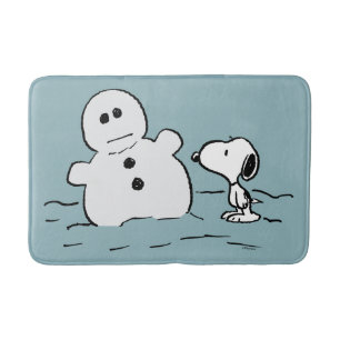 Jordnötter Snoopy Bygger A Snögubbe Badrumsmatta