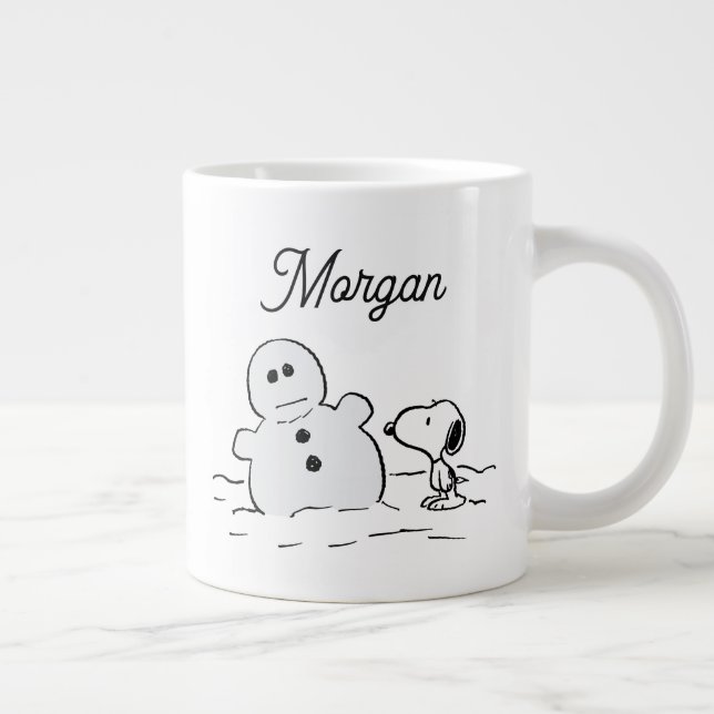 Jordnötter | Snoopy Bygger A Snögubbe | Lägg till  Jumbo Mugg (Höger)