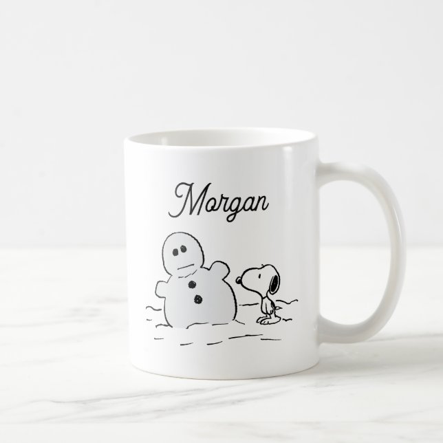 Jordnötter | Snoopy Bygger A Snögubbe | Lägg till  Kaffemugg (Höger)