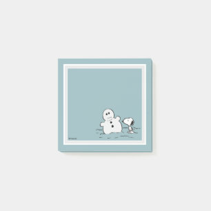 Jordnötter Snoopy Bygger A Snögubbe Post-it Block