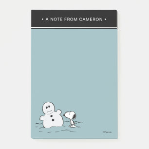 Jordnötter Snoopy Bygger ett Snögubbe Lägg till Post-it Block
