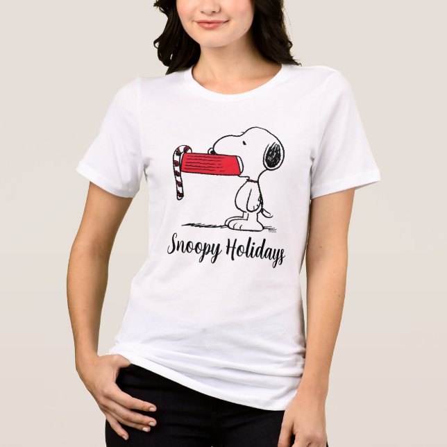 Jordnötter | Snoopy Candy cane Food Dish T Shirt (Framsida)