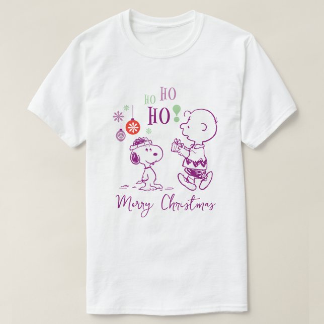 Jordnötter | Snoopy & Charlie Brown Ho Ho Ho T Shirt (Design framsida)