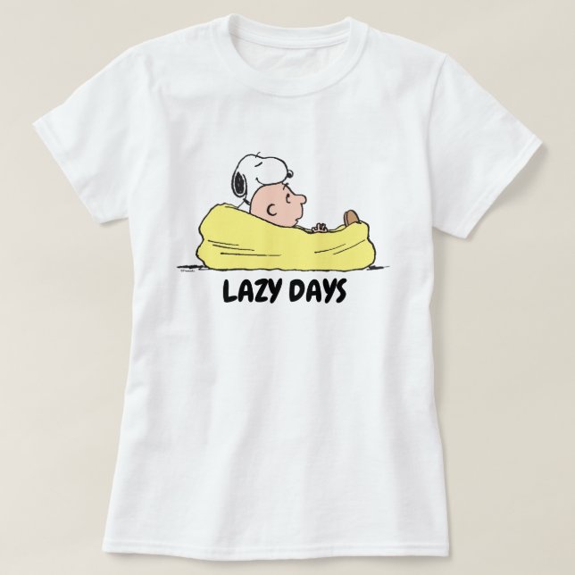 Jordnötter | Snoopy & Charlie Brown i Bean Bag Ord T Shirt (Design framsida)
