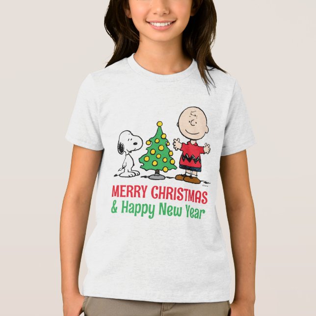 Jordnötter | Snoopy & Charlie Brown Julgran T Shirt (Framsida)