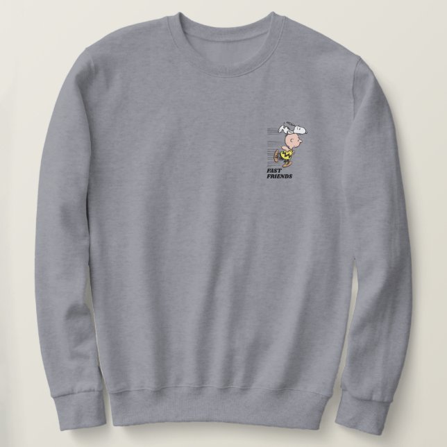Jordnötter | Snoopy & Charlie Brown Springa Lång Ärmad Tröja (Design framsida)