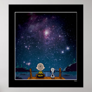 Jordnötter   Snoopy & Charlie Brown Star Watching Poster