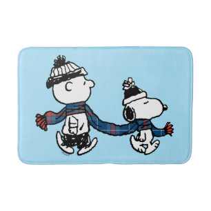 Jordnötter   Snoopy & Charlie Brown Winter Scarf Badrumsmatta