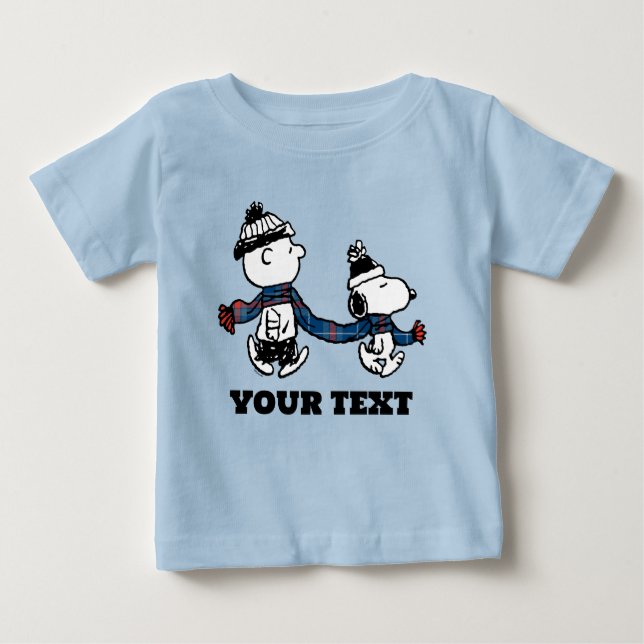Jordnötter | Snoopy & Charlie Brown Winter Scarf T Shirt (Framsida)
