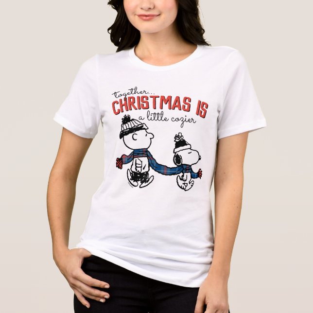 Jordnötter | Snoopy & Charlie Brown Winter Scarf T Shirt (Framsida)