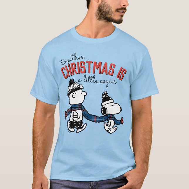 Jordnötter | Snoopy & Charlie Brown Winter Scarf T Shirt (Framsida)