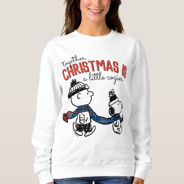 Jordnötter | Snoopy & Charlie Brown Winter Scarf T Shirt (Framsida)