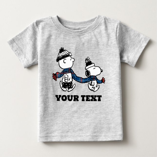 Jordnötter | Snoopy & Charlie Brown Winter Scarf T Shirt (Framsida)