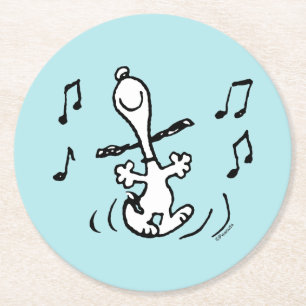 Jordnötter Snoopy Dancing Underlägg Papper Rund