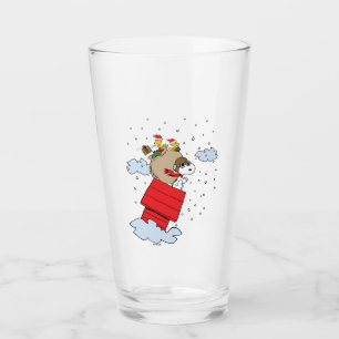 Jordnötter Snoopy de flugande Ace vid jul Glaskopp