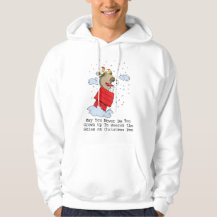 Jordnötter Snoopy de flugande Ace vid jul Hoodie