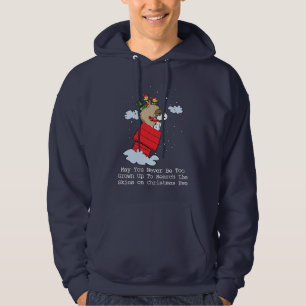 Jordnötter Snoopy de flugande Ace vid jul Hoodie